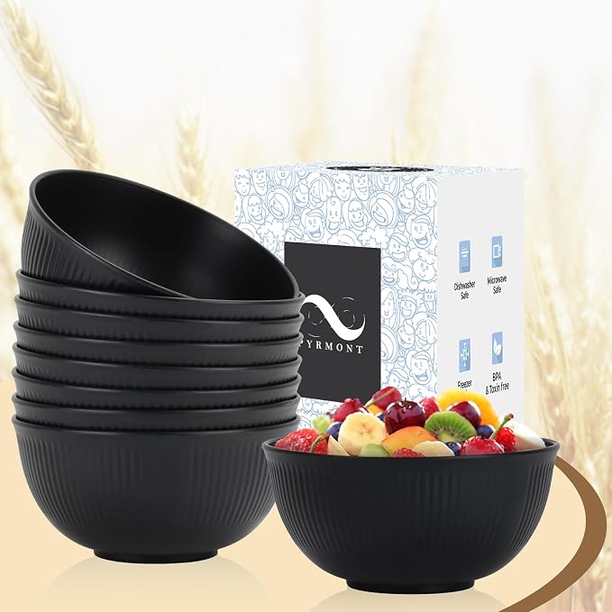 PYRMONT Unbreakable Cereal Bowl 26 OZ Alternative Plastic Bowls Reusable Wheat - Image 3