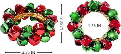 Christmas Napkin Rings Set of 8, Bells Napkin Rings - Image 5