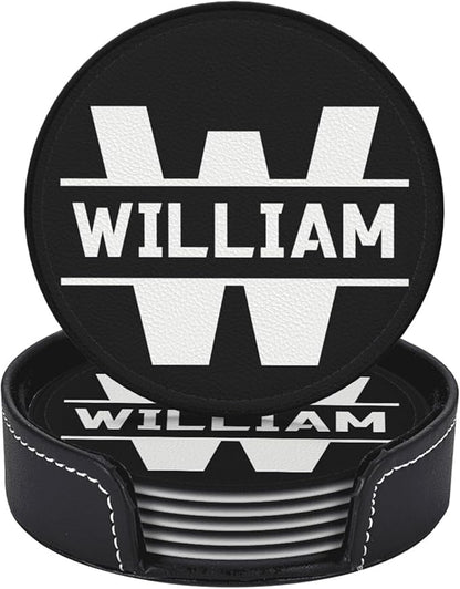 Custom Coaster, Custom Coasters with Letter A-Z, Personalized Coasters with Name, Personalized Coaster for Birthday Party/Coffee Table/Study/Bar Counter/Outdoor Terrace/Patio, Wedding Gift