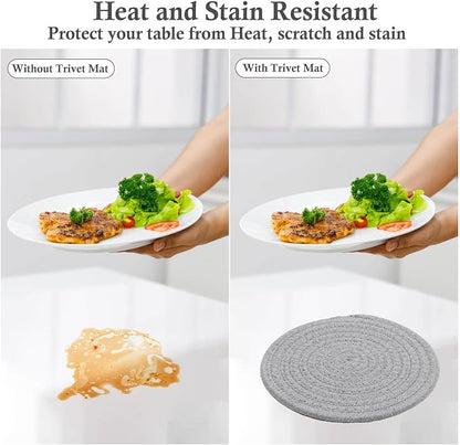 Billbotk 7" Trivets for Dishes, Pots and Pans, 4 Heat Resistant Hot Pads - Image 5