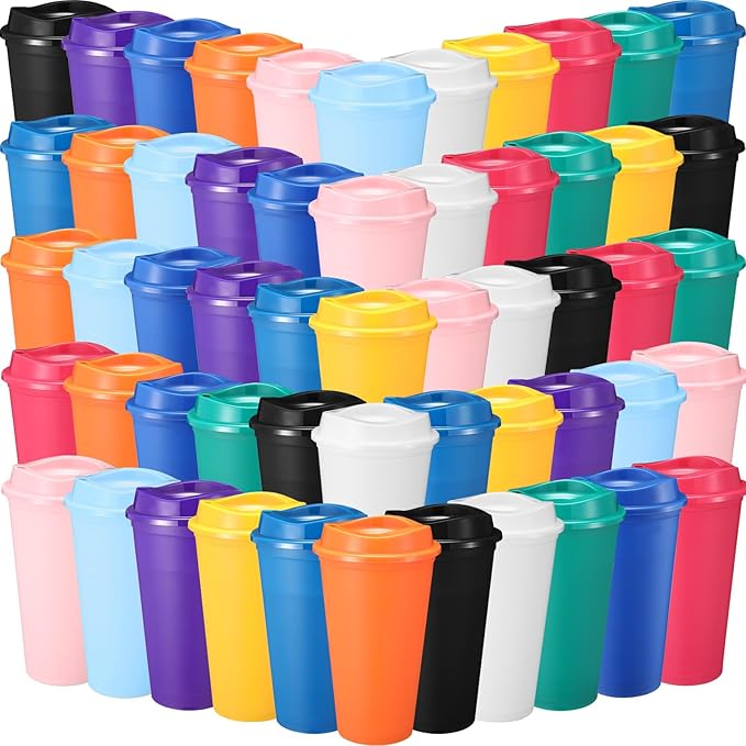 Honeydak 66 Pack 16 oz Reusable Coffee Cups by Honeydak