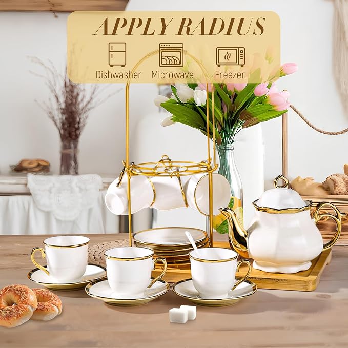 Porcelain Tea Set European Ceramic Tea Cup Saucer Gift Sets - Image 3