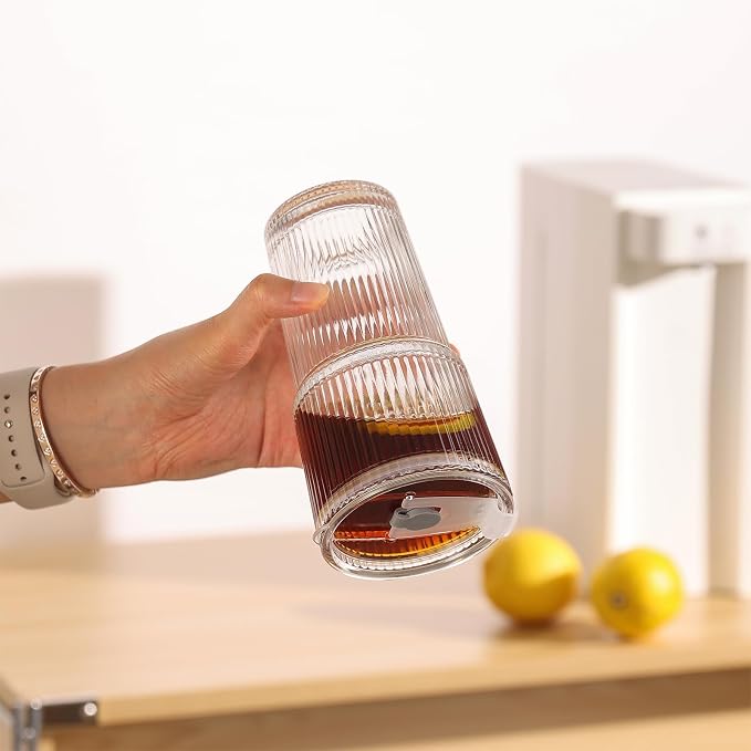 Ribbed Glass Tumbler Drinking Glasses - Image 3