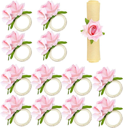 Flower Napkin Rings Set of 12, Daily Party, Valentine's, Thanksgiving by FAZKAR