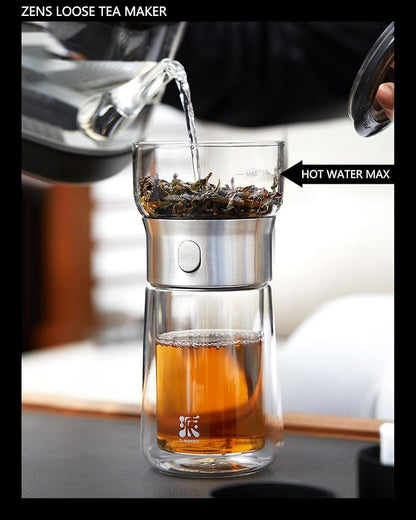 ZENS Modern Tea Infuser Teapot, One Touch Tea Maker - Image 3