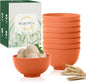 wheat straw small bowls 10oz set of 8 by WROVA