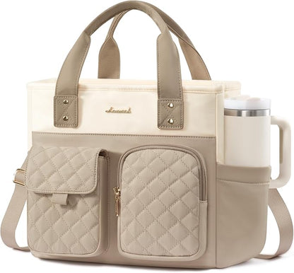 LOVEVOOK Insulated Lunch Bag for Women, Elegant Quilted Stitching Lunch Tote by LOVEVOOK