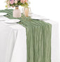 Sage Green 10FT Cheesecloth Table Runner Boho Gauze Fabric Table Runner Rustic by JALANCY