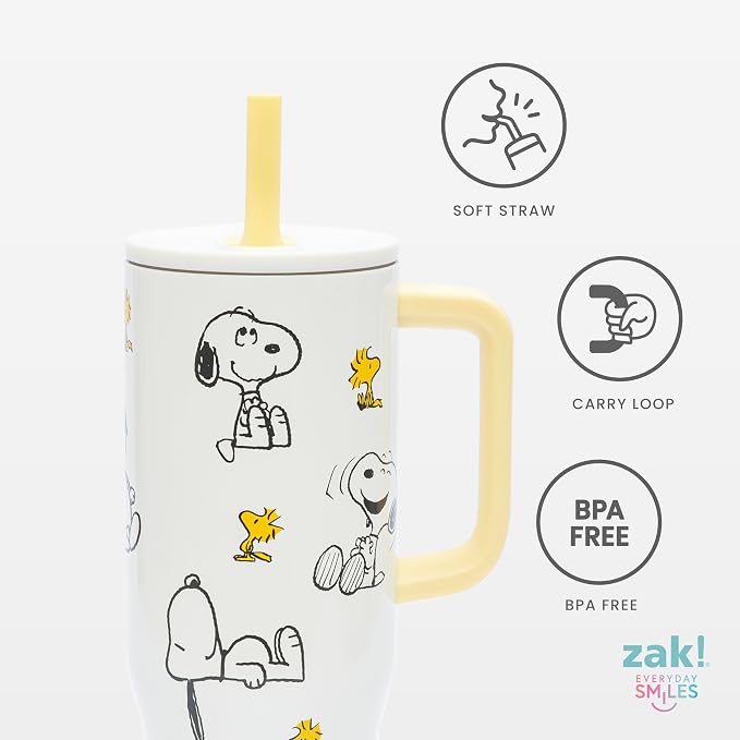 Zak Designs Peanuts 30oz Spill-Proof Insulated Stainless Steel Tumbler | BPA - Image 4