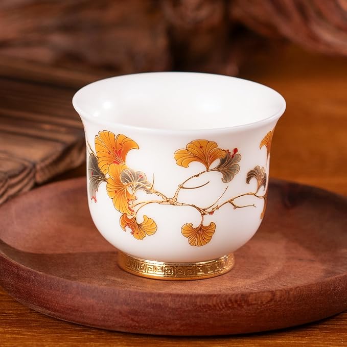 KAMMAK Ceramic Tea Cups Set of 2, 3.9 oz, Vintage Small Teacups, 742N | Hand - Image 4