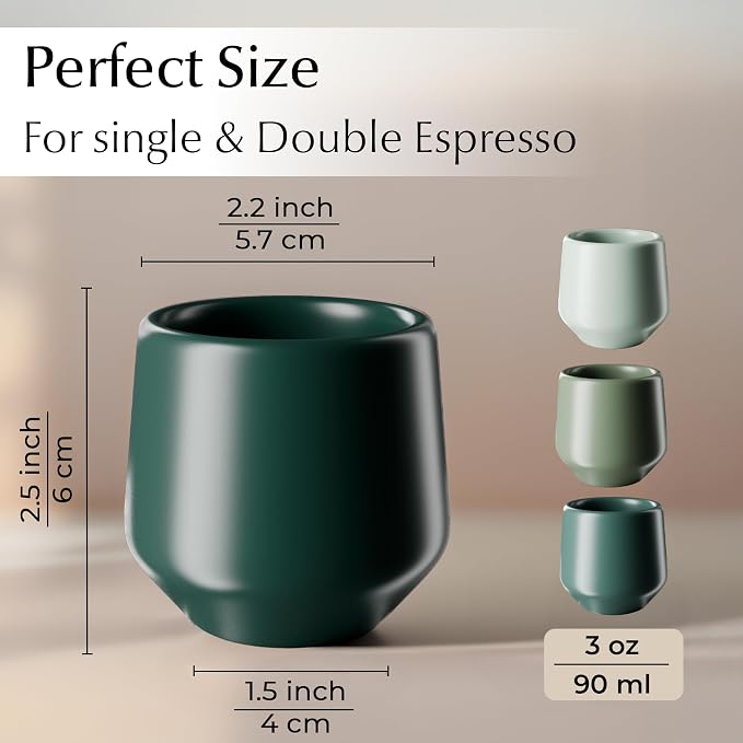 MIAMIO - Espresso Cups Set of 4 / Mug, Ceramic - Luxe | Ceramic espresso cups - Image 3
