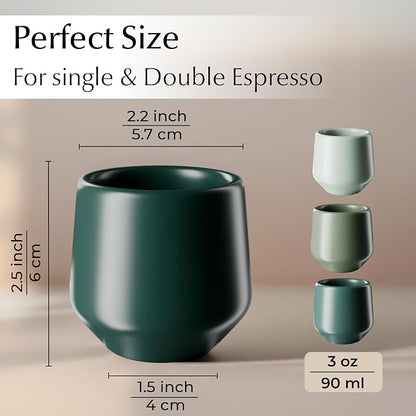 MIAMIO - Espresso Cups Set of 4 / Mug, Ceramic - Luxe | Ceramic espresso cups - Image 3
