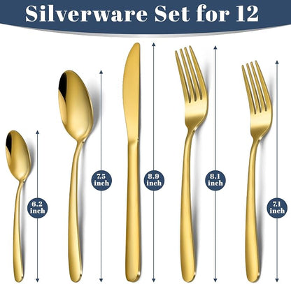 Hunnycook 60-Piece Gold Silverware Set - Image 2
