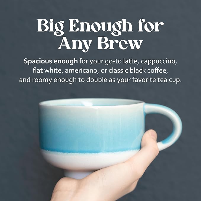 NOVA CERAMICS Handmade Unique Coffee Mug - 16 oz Ceramic Mug - Lagoon | - Image 7