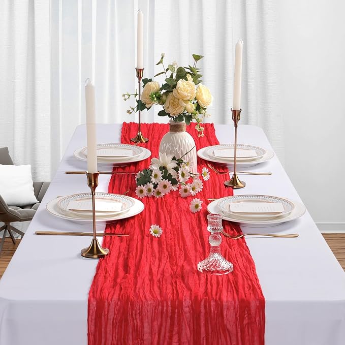 12 Pack Red Cheesecloth Table Runner 10Ft Gauze Cheese Cloth Table Runner - Image 3