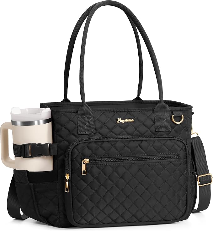 Lunch Box for Women Insulated Lunch Bag Quilted Soft Cooler Tote | 7 Pocket by Bagstellar