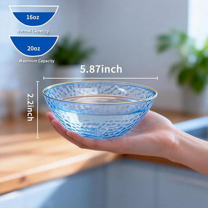 Tinybee 30 Pack Blue Plastic Bowls - Image 2