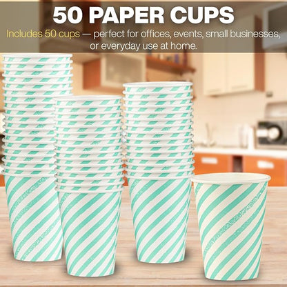 Disposable Coffee Cups, To Go Paper Hot Cups, Water Blue - Image 5