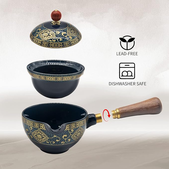 LURRIER Porcelain Chinese Gongfu Tea Set, Portable Teapot Set - Image 4