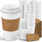 Ginkgo 100 Pack 16 oz Disposable Coffee Cups by HOME
