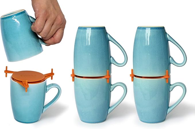 Mug Stackers for Kitchen Cabinets, Coffee Cup Stacker 6-Pack, Individual by ELYPRO