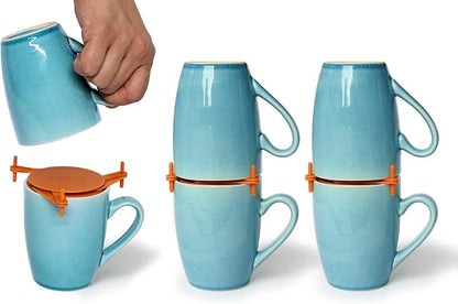 Mug Stackers for Kitchen Cabinets, Coffee Cup Stacker 6-Pack, Individual by ELYPRO