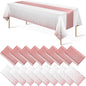 Disposable Plastic Tablecloth And Satin Table Runner Set by MASHAN