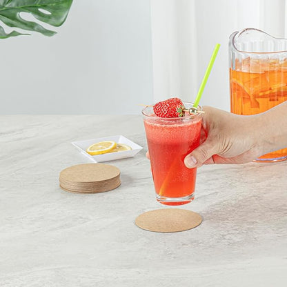 Restaurantware Paper Coasters 100 Pack of 3.5 Inch Disposable Beverage Coasters Absorbent for Hot and Cold Drinks Kraft Coffee Cup Essentials for Table Decor, Kitchen, Home Patio or Living Room