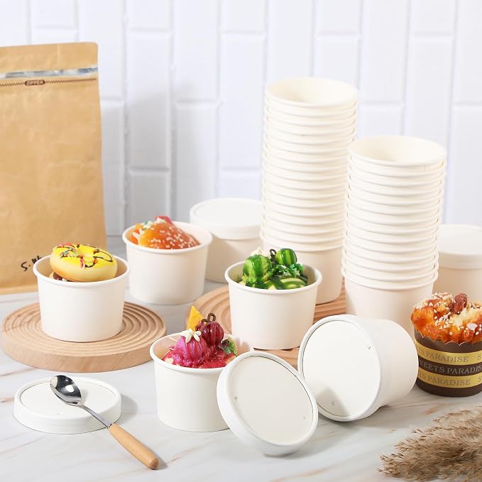 Fulmoon 100 Pack Paper Soup Containers - Image 4