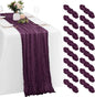 16 Pack Dark Purple Cheesecloth Table Runners 20x120 Inch Gauze Table Runner by Yorcari