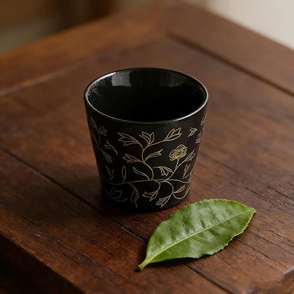 KEYDUACU Japanese Tea Set, Ceramic Tea Set, Plum Blossom Embossed, 6 Teacups - Image 3
