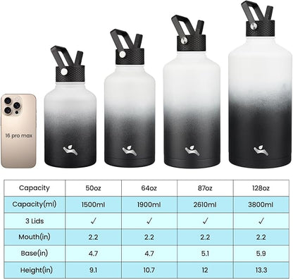 Konokyo 50 oz Insulated Stainless Steel Water Bottle Jug - Image 4