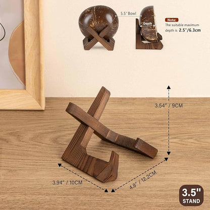 ANBOXIT Bowl Stands for Display, 3.5 Inch Plate Holder, Wooden Easel | Frame - Image 4