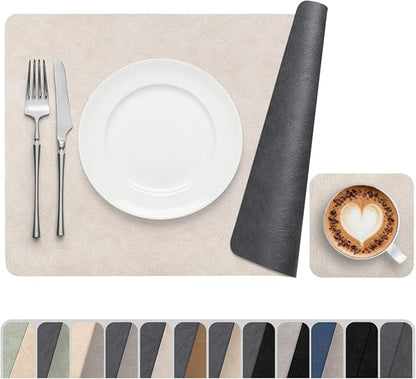 Vinyl Placemats Set of 6, Dual Sided Place Mats by Banchif