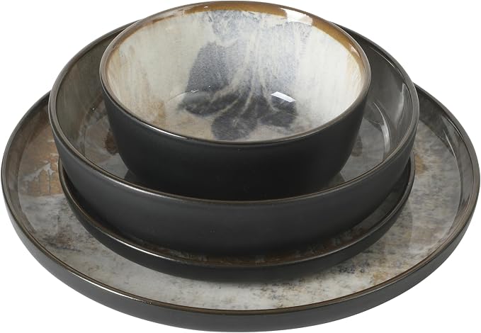 Gibson Elite Chantilly Hill 16-Piece Ceramic Dinnerware Set, Round Plates & - Image 7