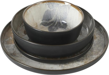 Gibson Elite Chantilly Hill 16-Piece Ceramic Dinnerware Set, Round Plates & - Image 7