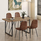 4 Chair Dining Table Set，Dinner Table Set for 4，55'' Kitchen Table and Suede Nap Fabic Chairs Set of 4, 5 Piece Dining Table Set for Kitchen Dining Room