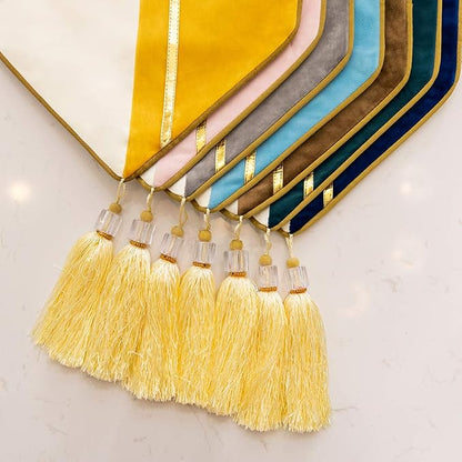 Avigers Table Runner 12 x 59 Inch, Tassels | Faux Silk double-layer accent - Image 9