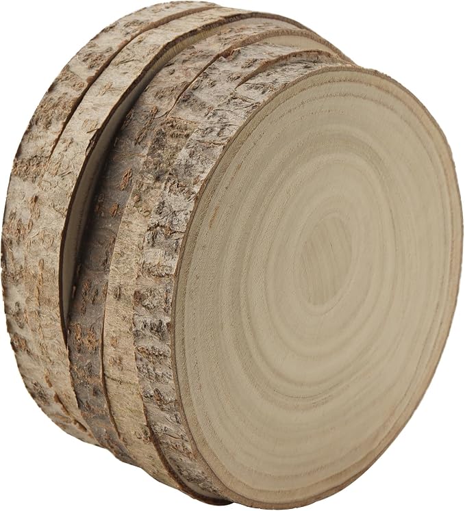 KINJOEK 10 PCS 7-8 Inch Large Natural Wood Slices - Image 4