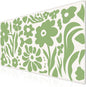 iCasso Desk Mat, XXL Large Anti-Slip Mouse Pad with Stitched Edges, Keyboard Mat for Work, Gaming (Green Flowers)