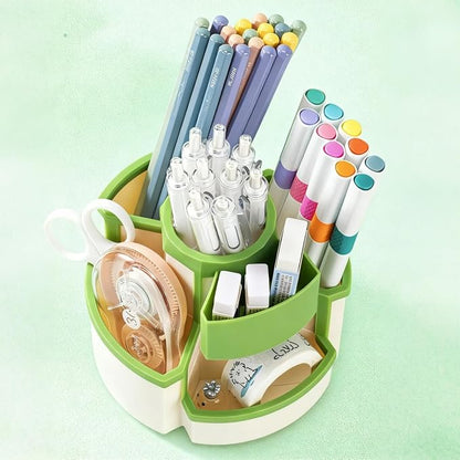 Pencil Holder for Desk Rotating Pen Organizers Green Small Desktop Organizer - Image 3