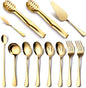 Gold Serving Utensils, OGORI 12-Piece Stainless Steel Serving Utensils Include by OGORI