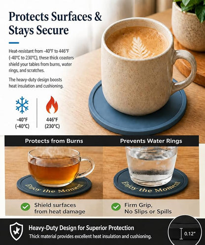 Silicone Coasters Set of 6, Premium Drink Coaster - Image 4