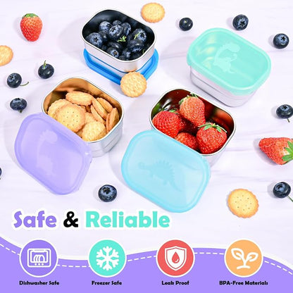 4×8oz Small Stainless Steel Snack Containers - Image 4