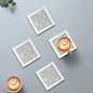 Glass Mirrored Coasters Set of 4, Square Coasters with Crushed Diamond, Mirrored Silver Glass Cup Mats for Drinks, Home Decoration, Kitchen Cafe Bar Restaurant Tabletop Protection