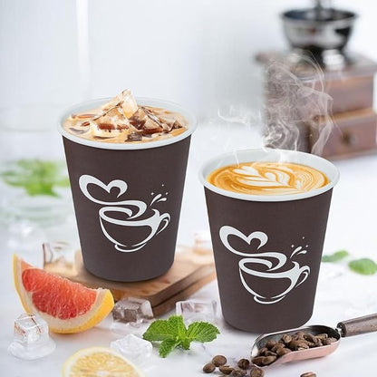 Clawsoff 10 oz 200 count Disposable Coffee Cups Hot Paper Cups Brown | - Image 3