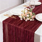 Burgundy Red Fall Thanksgiving Cheesecloth Table Runner 13.3FT Long Boho by TuTive