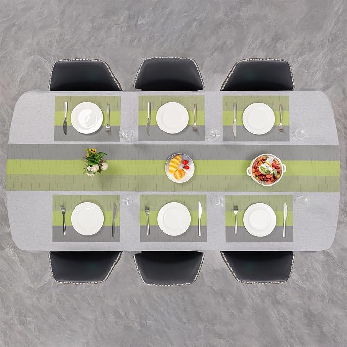Table Runner 88 Inches Long, Vinyl Woven Farmhouse Table Runners | Washable - Image 8