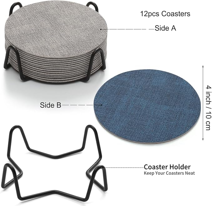Faux Leather Drink Coasters - Image 9