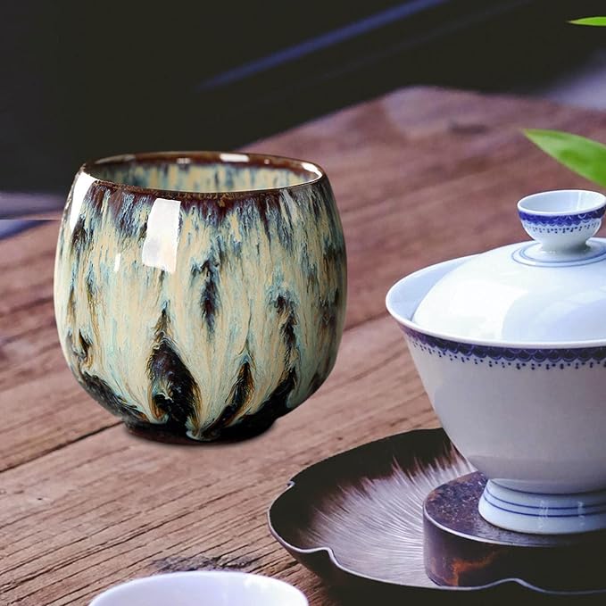2X Ceramic Mug Tea Set Cups Chinese Cup Coffee Cup Handmade Handleless Ceramics - Image 5